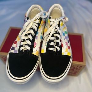 Checkerboard Rainbow Vans